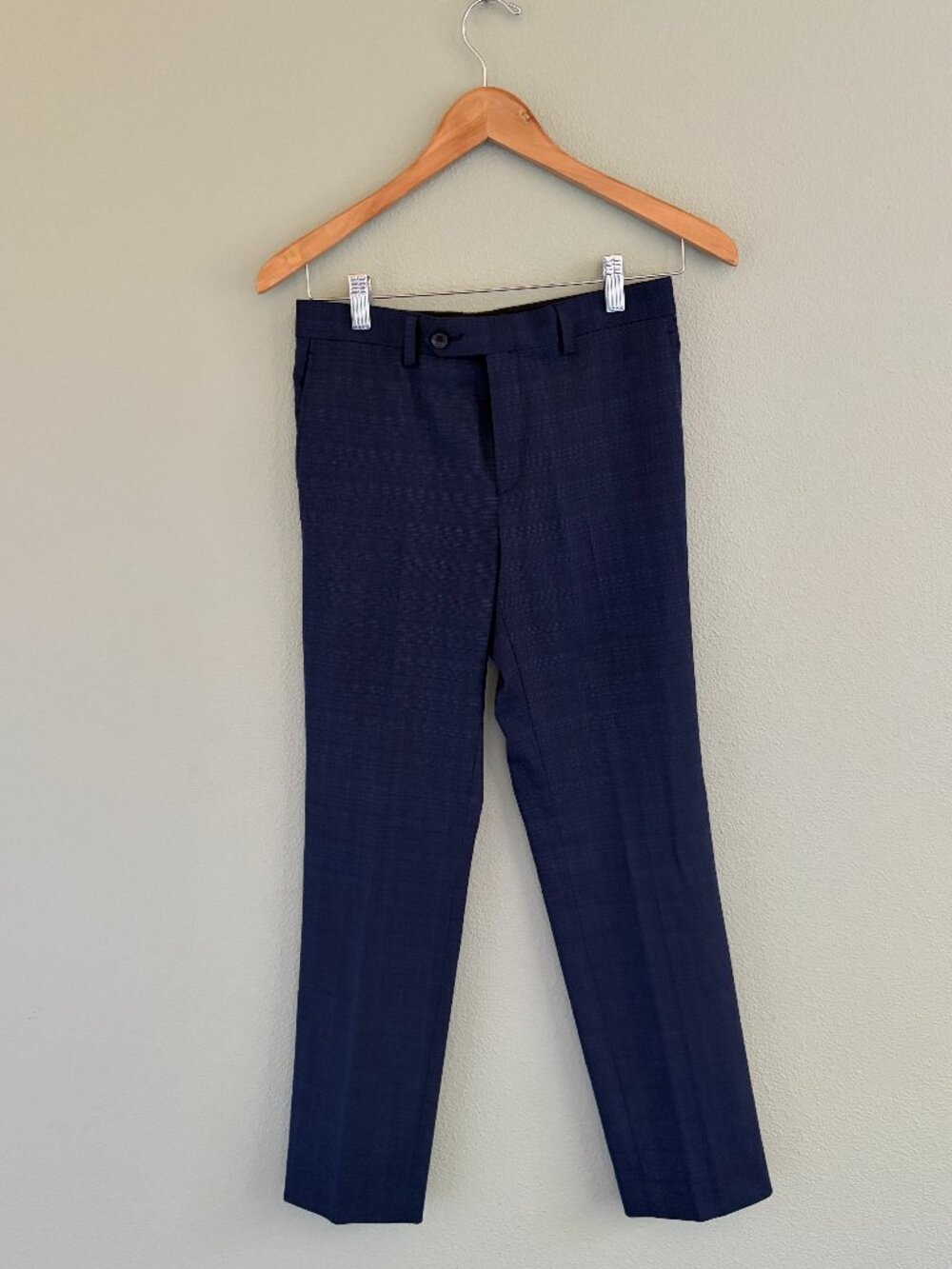 Marc NY - Andrew Marc Boys Skinny Navy Plaid Suit Size 14 - Picture 4 of 16